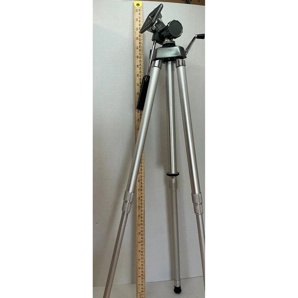 Hollywood Vintage Acme-Lite Tripod Aluminum Adjustable Camera Stand Silver Y2K